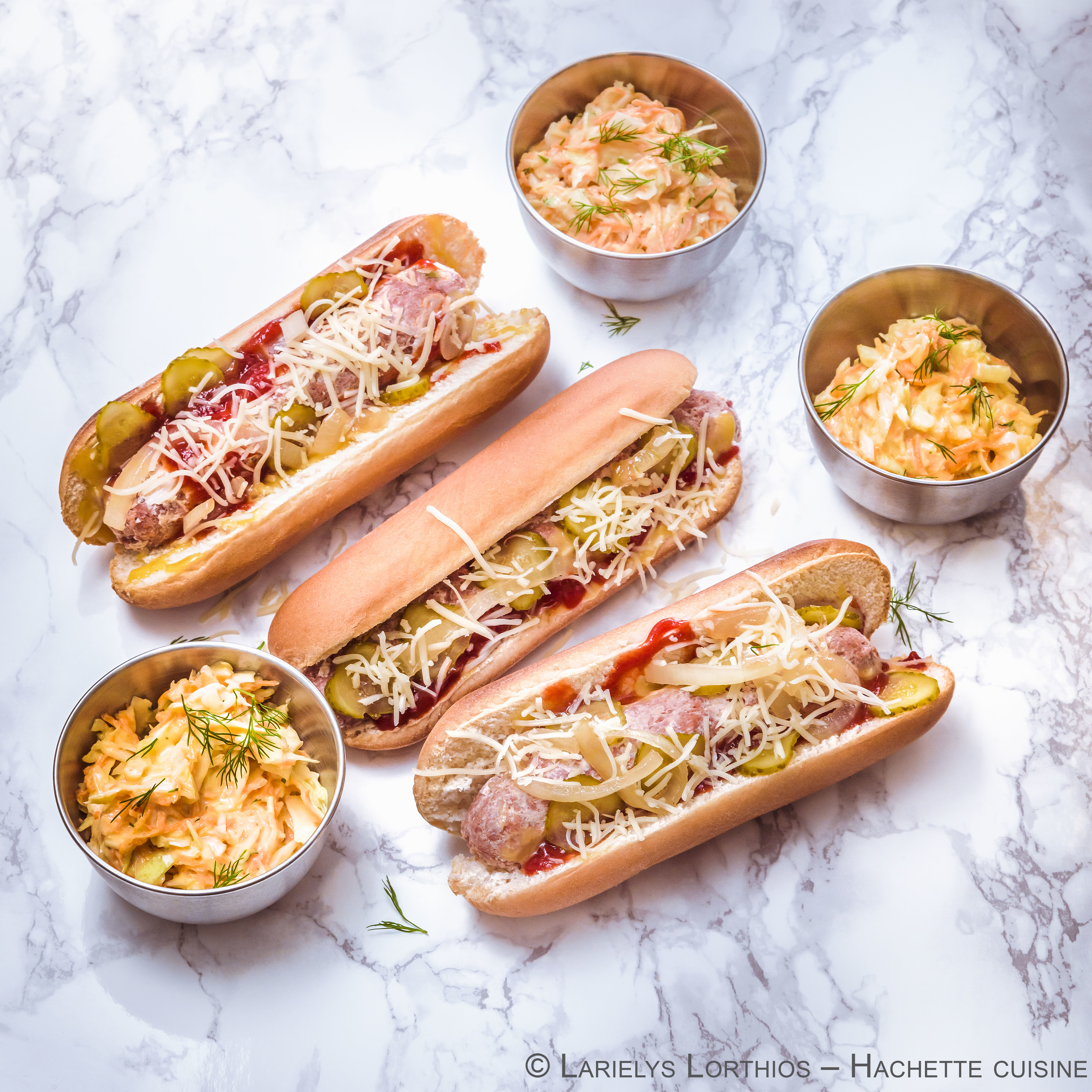 Hot Dog Knack Maison et Coleslaw par Grégory Cuilleron